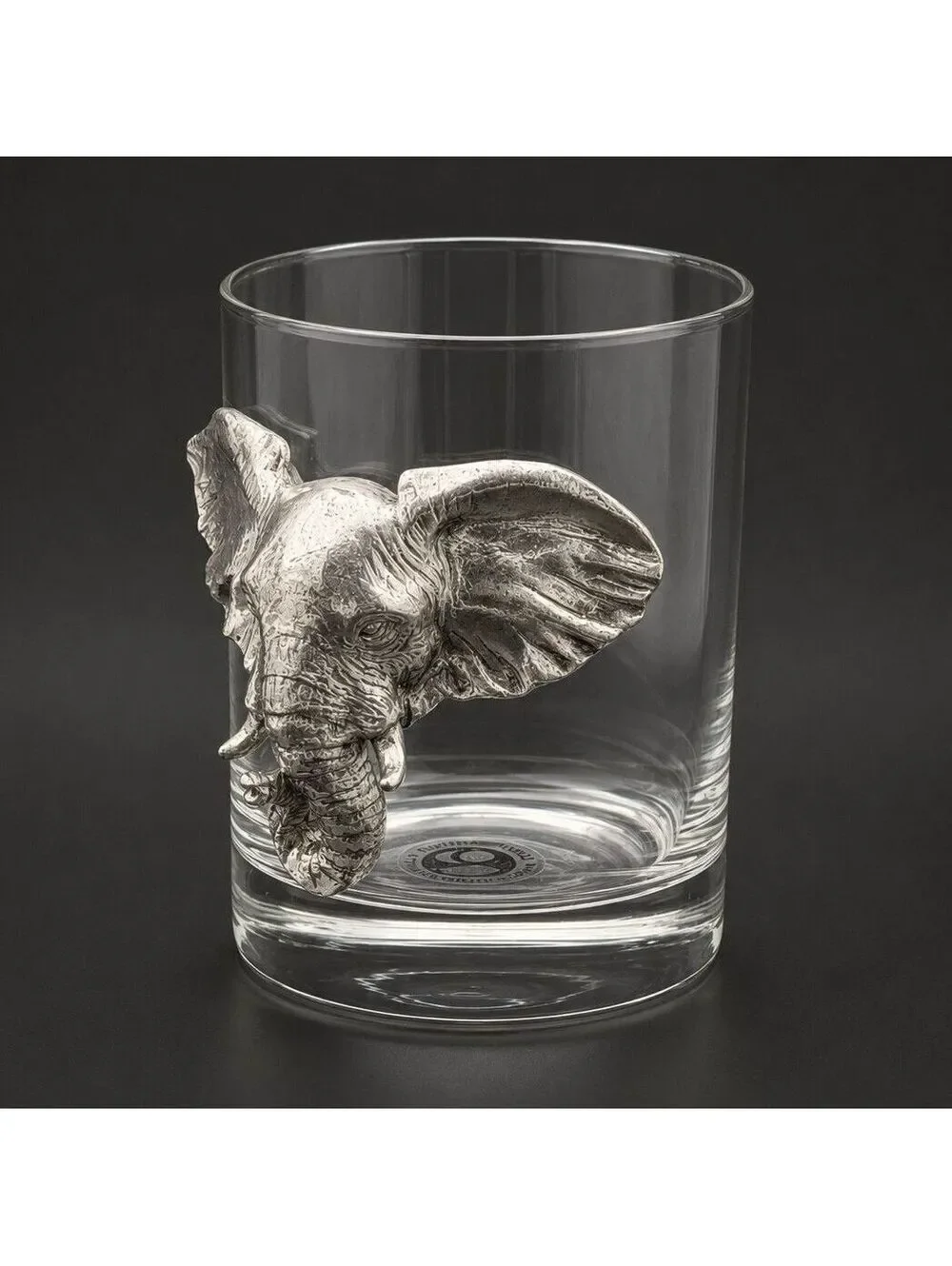 Rare Vtg Arthur Court Elephant  Old Fashioned Glasses Set of 2 Barware 4.5